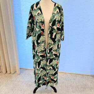Rachel Zoe Tropical Leaf Kimono Cover Up One Size